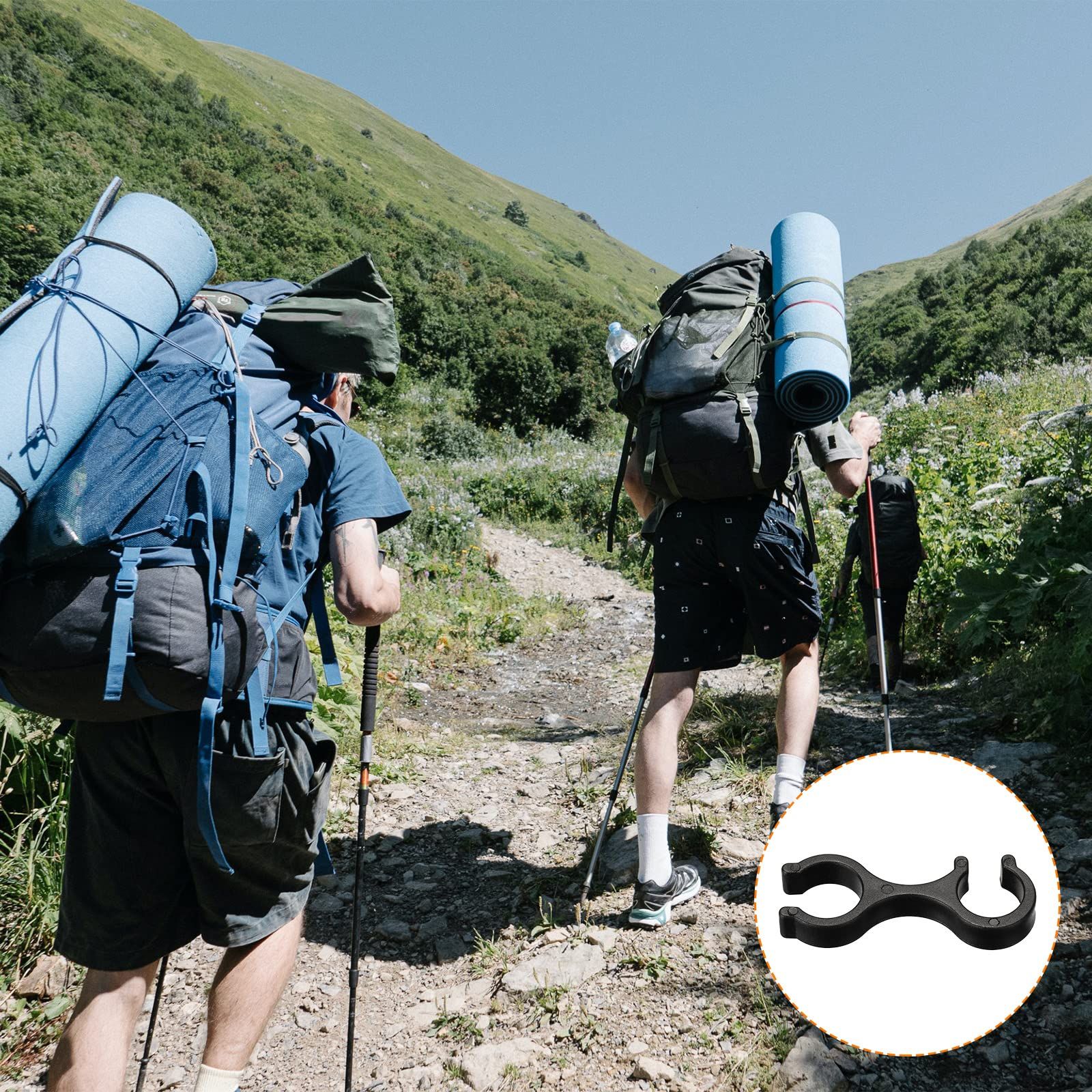 Trekking Pole Clips, 6Pcs Walking Stick Accessories Double Rod Buckle Connector for Outdoor Hiking Camping โ image 4