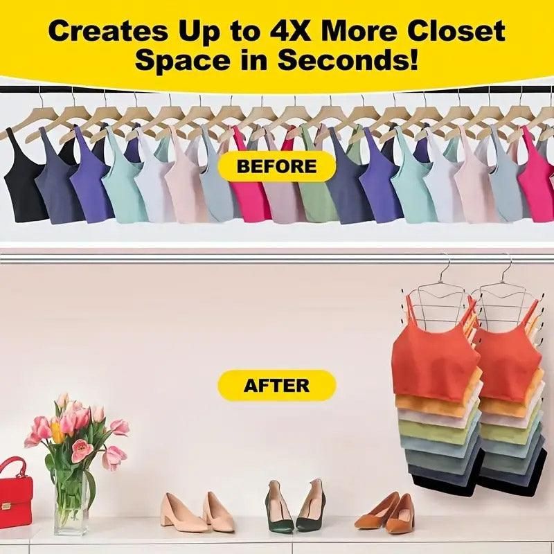 2pcs 8 Tier Metal Clothes Hanger Underwear Storage Organizer Stainless Steel — image 5