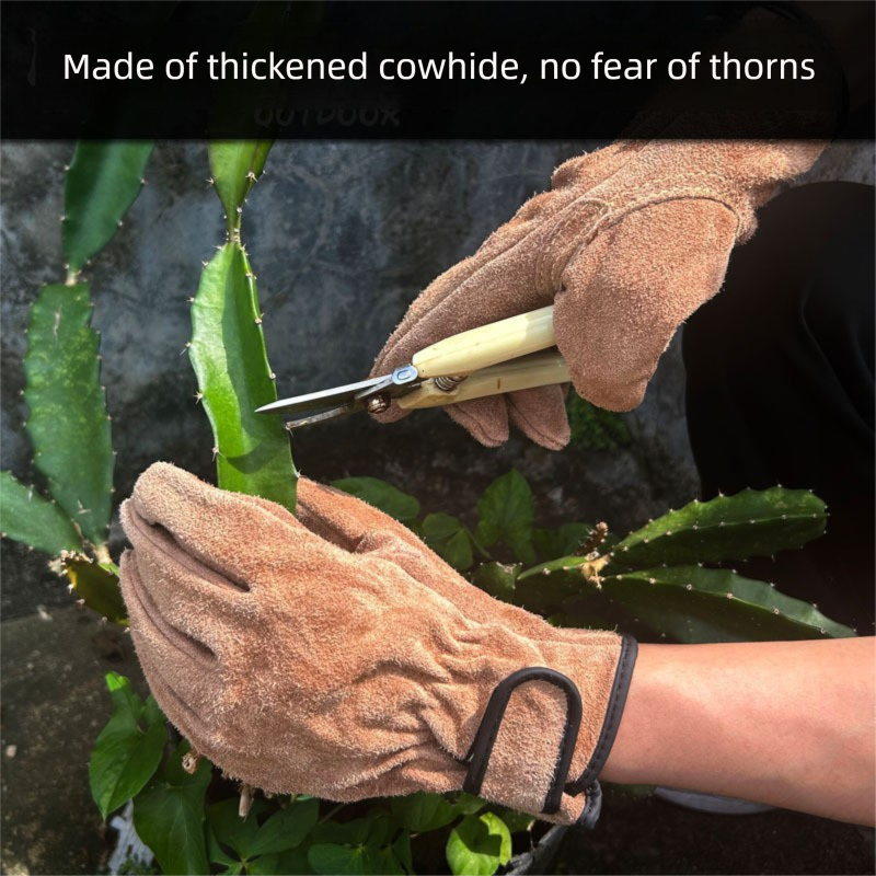 Size XL Heavy-Duty Cowhide Protective Gloves with Heat Resistant and Wear-Proof Leather for Outdoor Camping Welding and Industrial Work Reliable Hand Guard for โ image 2