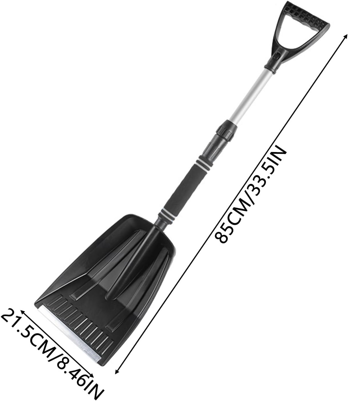 Folding Snow Shovel - Large Capacity | Lightweight & Portable - Wide Snow Clearing Range with Ergonomic D-Shaped Handle and Aluminum Blade - Snow Shovel for — image 2
