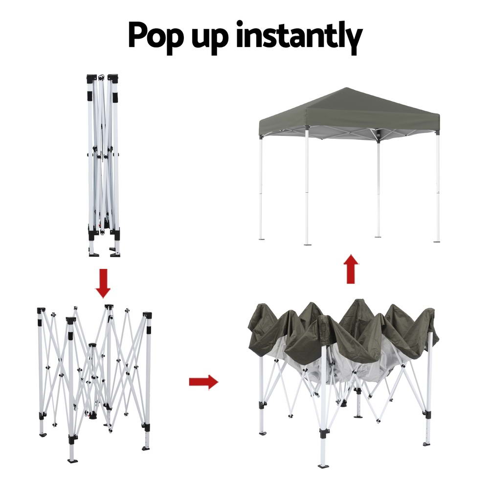 Instahut Gazebo 2x2m Outdoor Patio Garden Marquee Shade Grey โ image 5
