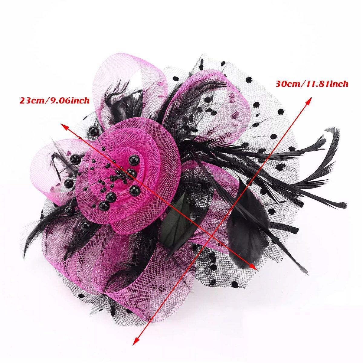 Vintage Accessories Mesh Veil Headpiece Feather Floral Headwear for Women Party โ image 3