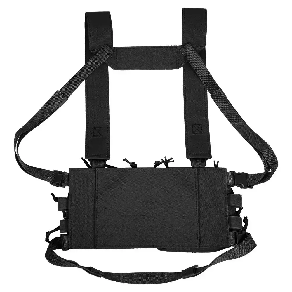 Tactical Chest Vest Rig Bag Field Training Vest Multifunctional Camouflage Strap with Multi-Pocket Outdoor Camping CS Match Pack - Khaki — image 4