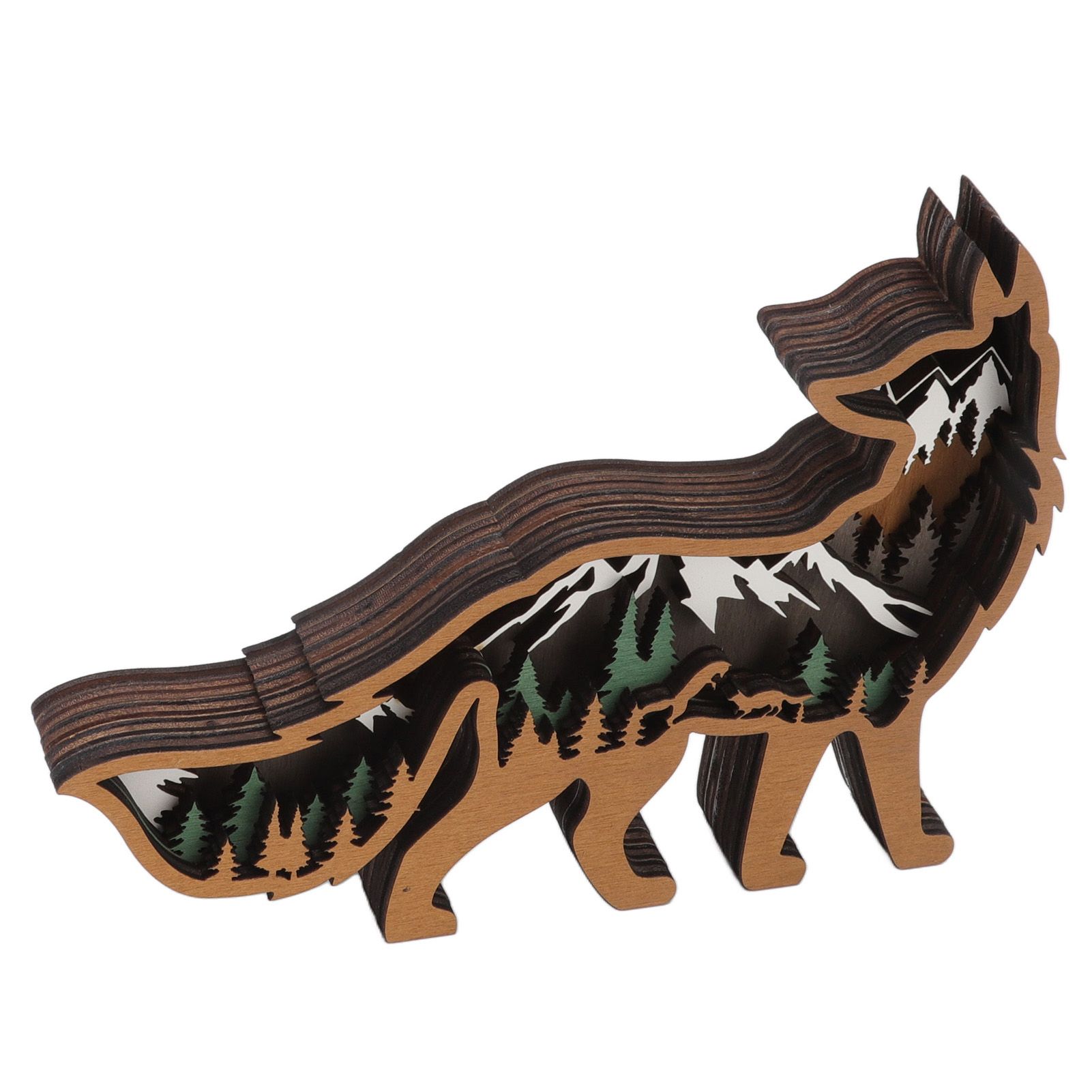 Wood Animal Ornament Multi Layered Creativity Mechanically Engraved Wooden Animal Crafts for Home Office Decoration — image 3