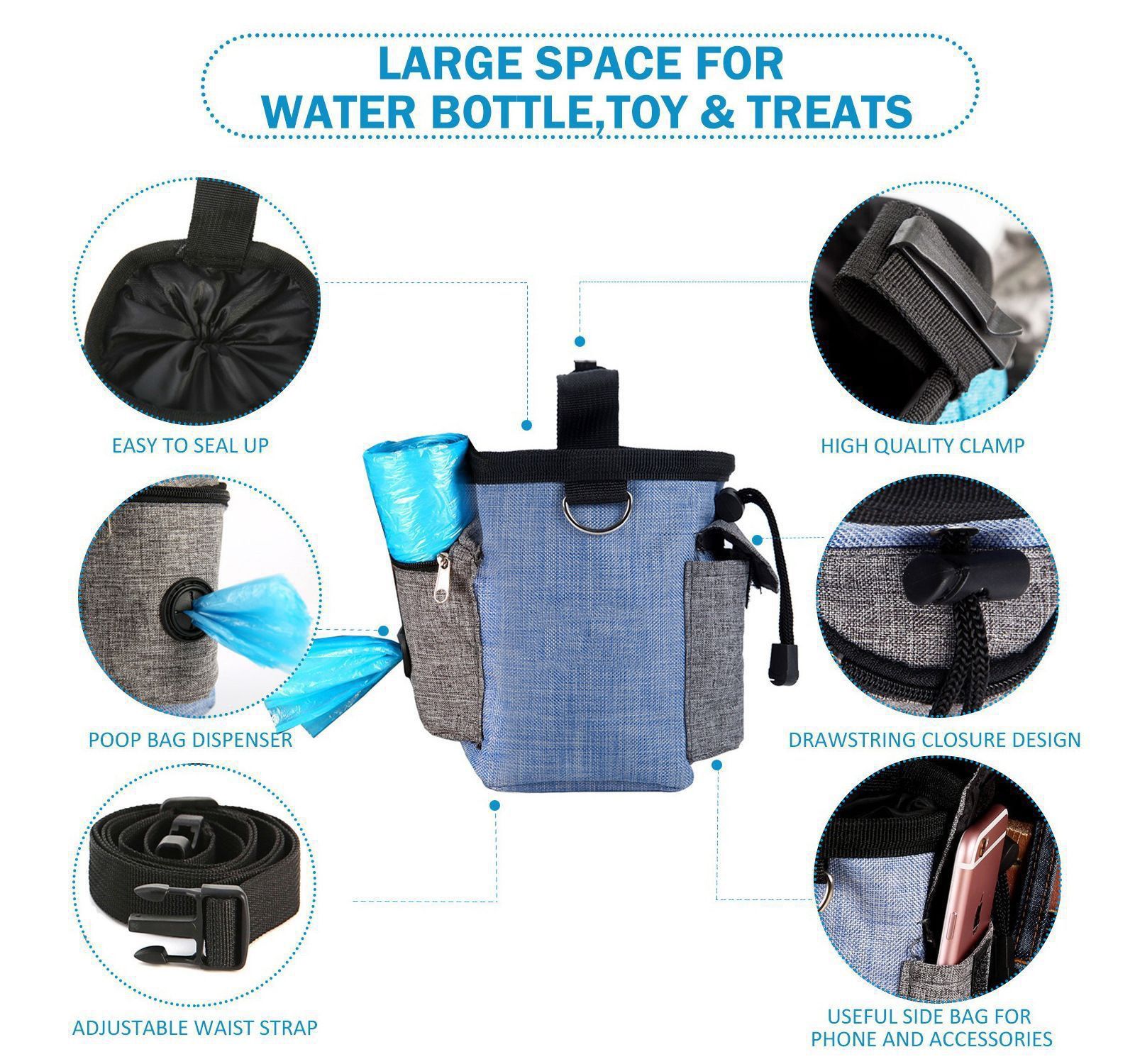 Versatile Outdoor Pet Training Waist Bag with Collapsible Bowl – Perfect for Storing Treats, Toys, Waste Bags, and Phone During Dog Walks, Hiking, and Climbing — image 4