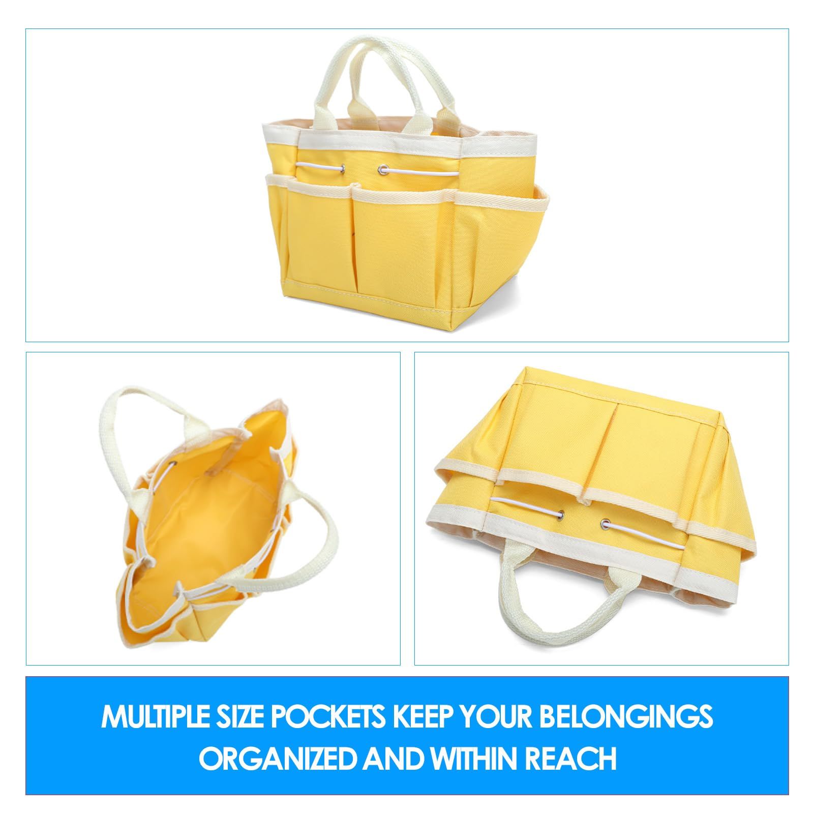 Garden Tool Bag, Oxford Cloth Hand Tool Storage Tote Organizer Gardening Tote with Pockets for Women Men (yellow) โ image 2