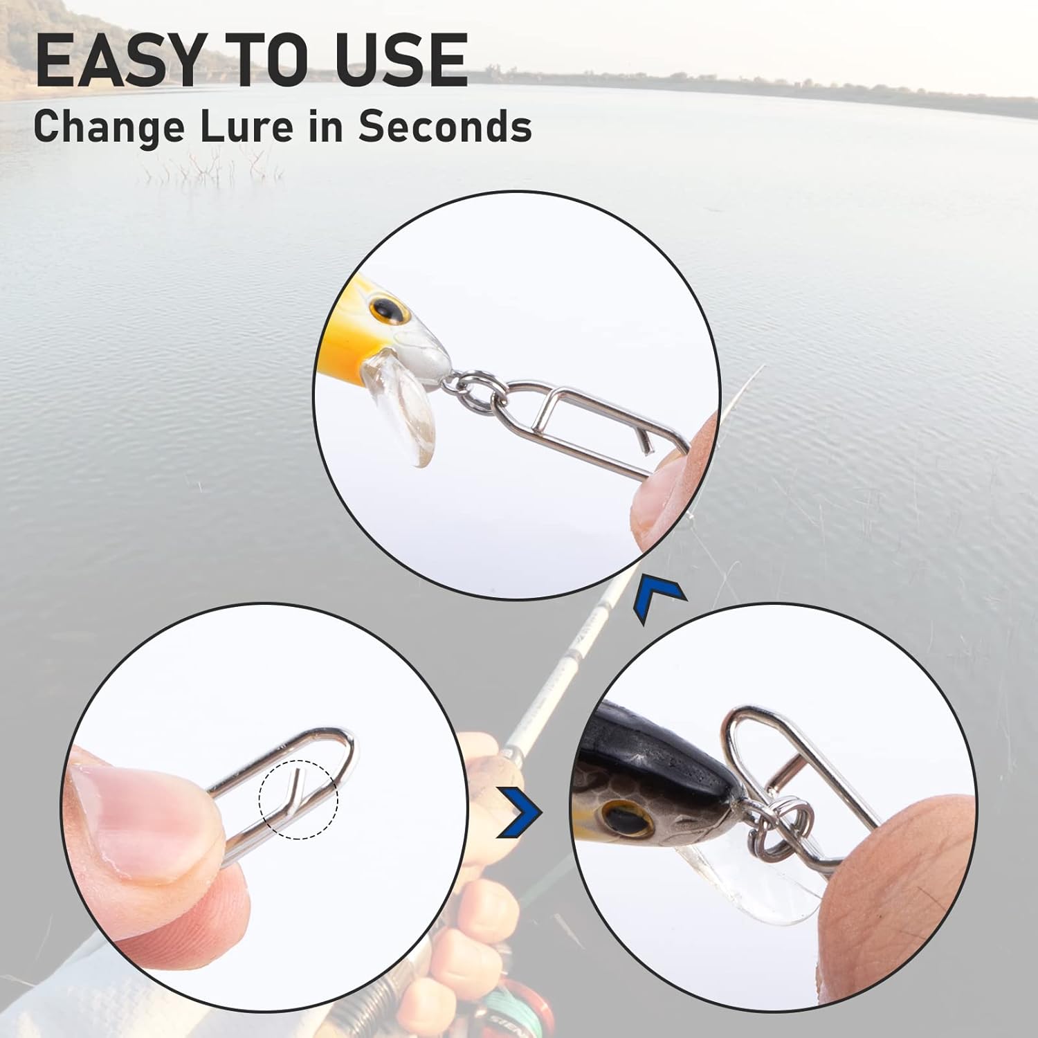 50-Pack Fishing Power Speed Clips 25LB Buy with 100-Pack Barrel Swivels 30LB — image 4