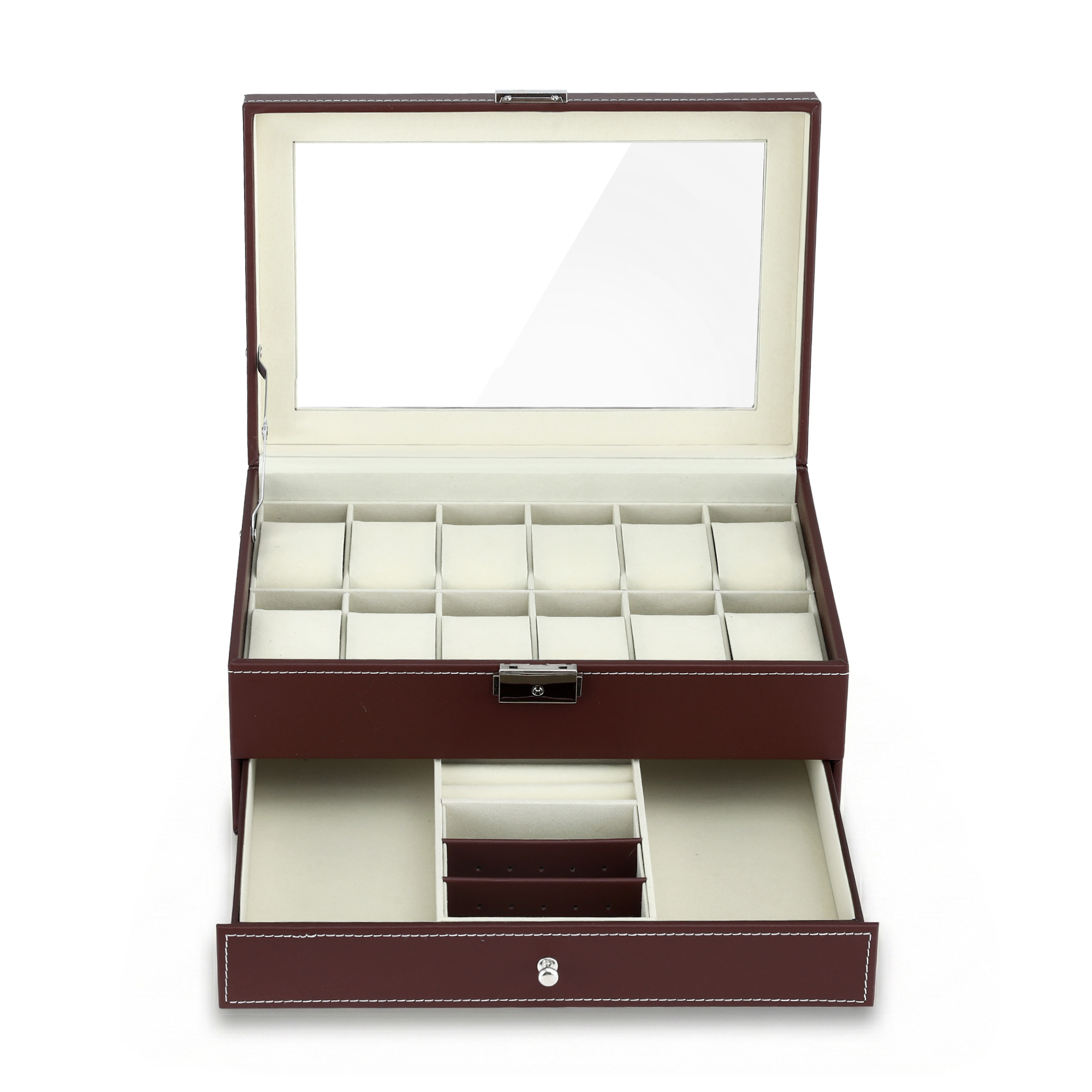 Embellir 12 Grids Watch Box Organizer Case Jewelry Display Storage Showcase โ image 3
