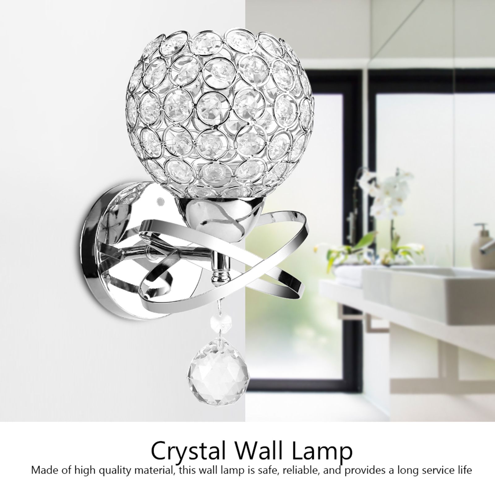 Modern Crystal Wall Lamp Bedside Night Light Bedroom Living Room Hall Lighting โ image 4