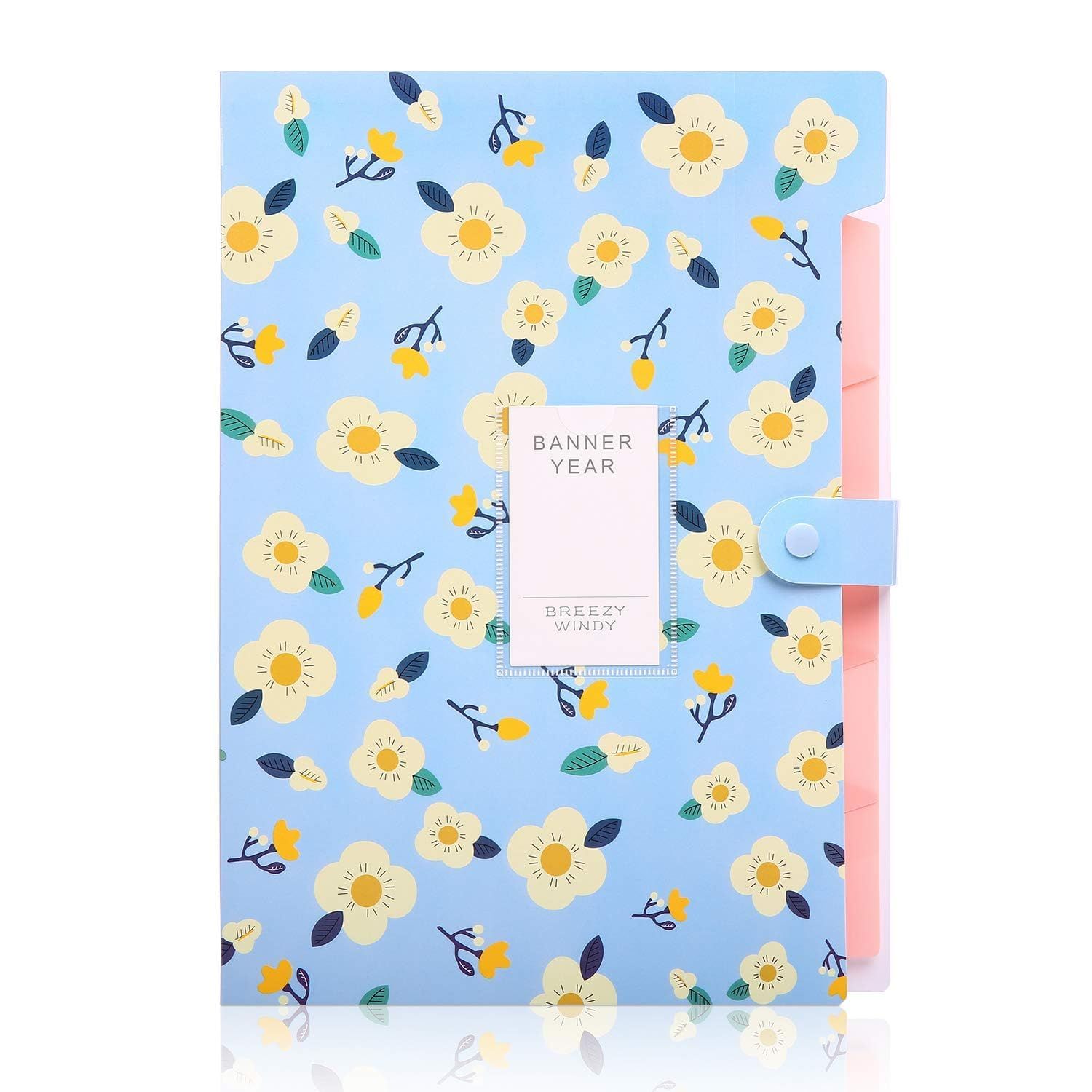 Expand folders with 8 tags, flower print accordion file folder manager, and exam paper organizing folder