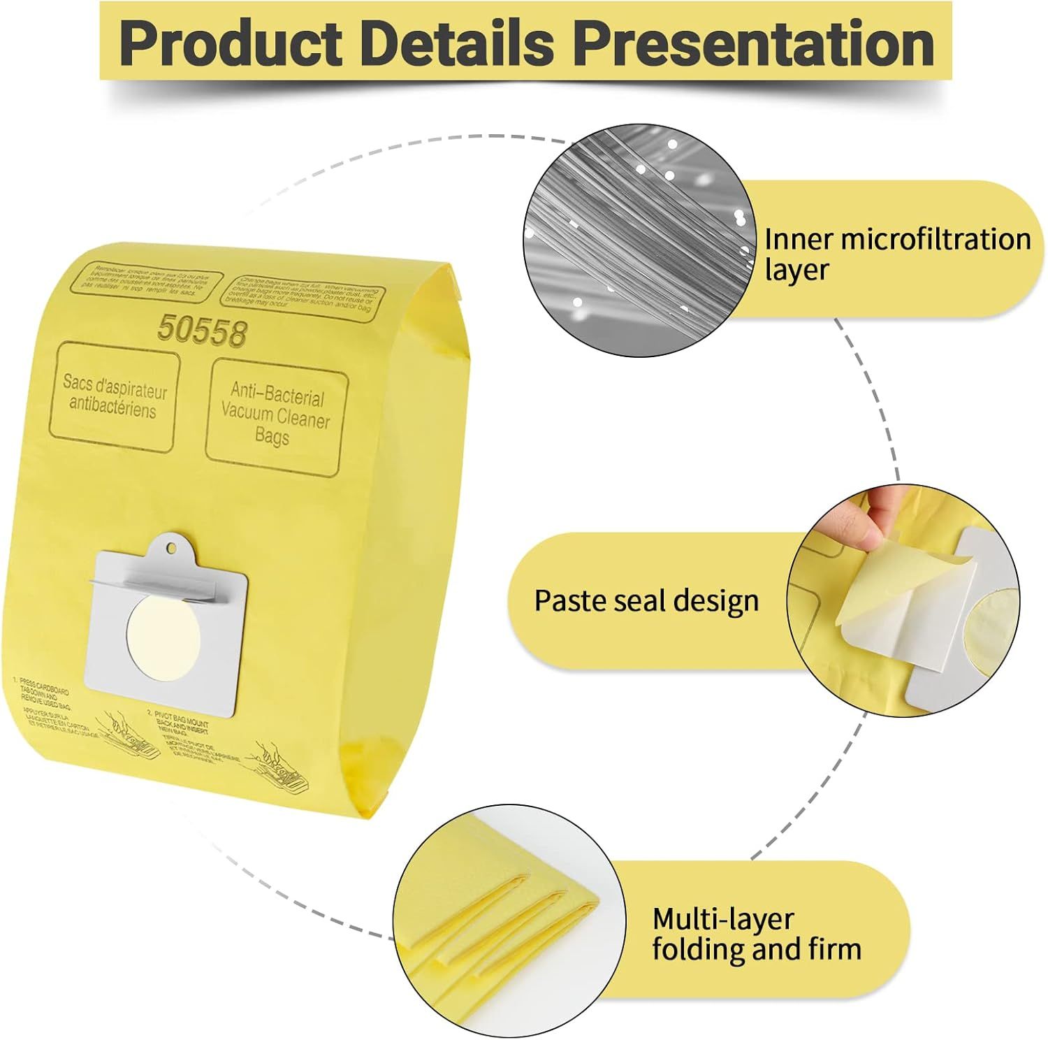 Vacuum Cleaner Bags it or Kenmore Canister Type C/Q 50555 50557 50558 and Type C-5, 10PCs By — image 6