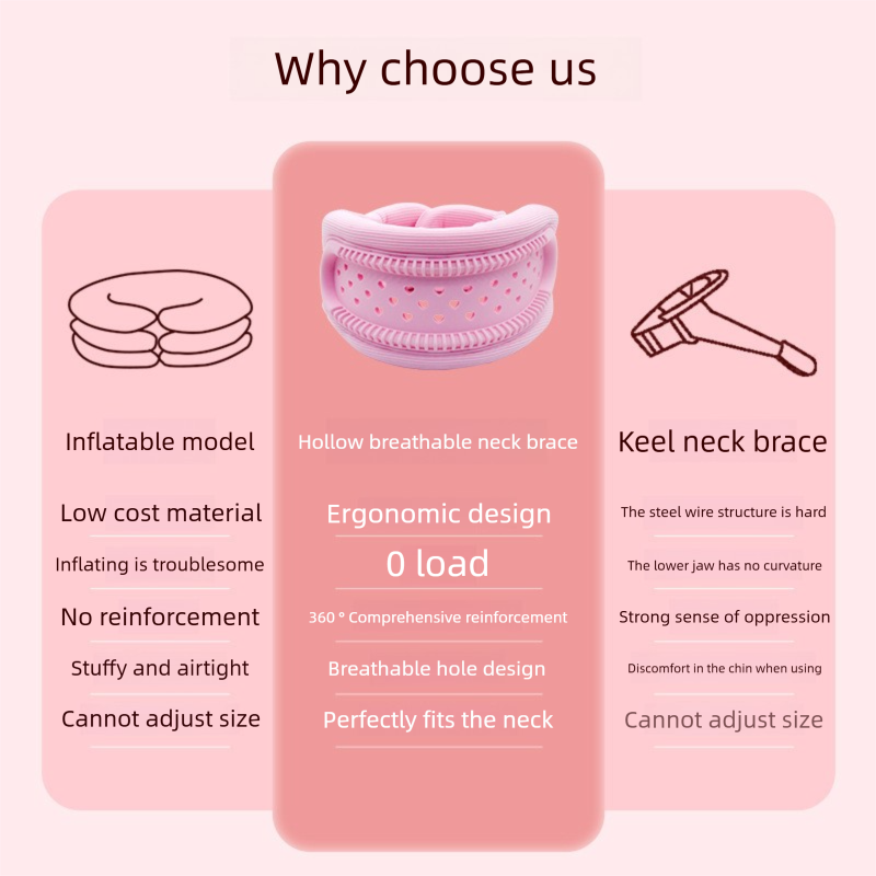 Black Hollow Neck Support Brace – Ergonomic Cervical Collar with Breathable Design for Posture Correction and Daily Use — image 5