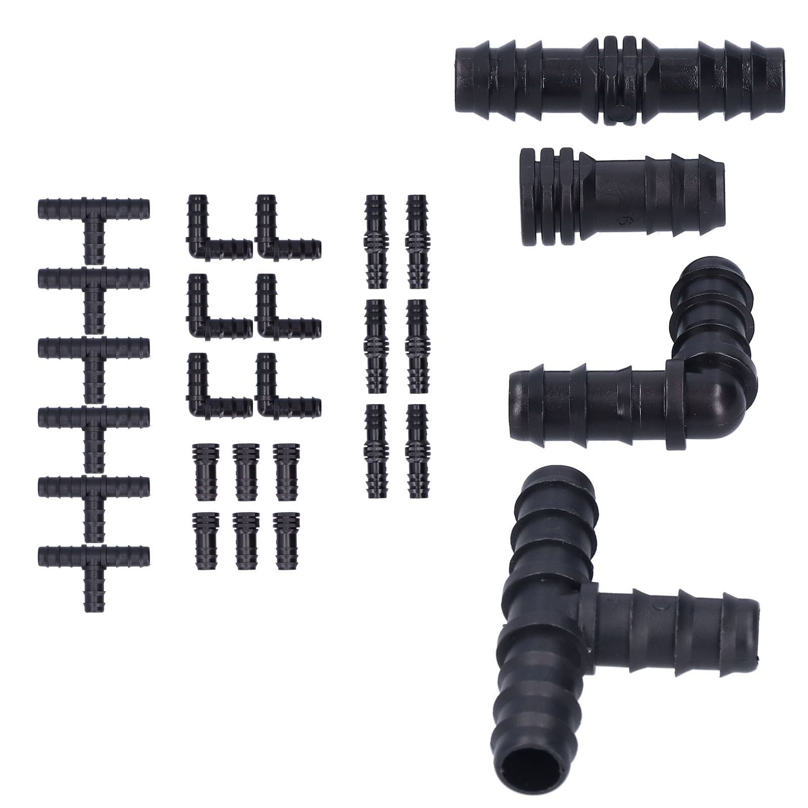 24Pcs/Set Drip Irrigation Fitting Kit 1/2 Tubing Barbed Connectors for Garden Greenhouse — image 6
