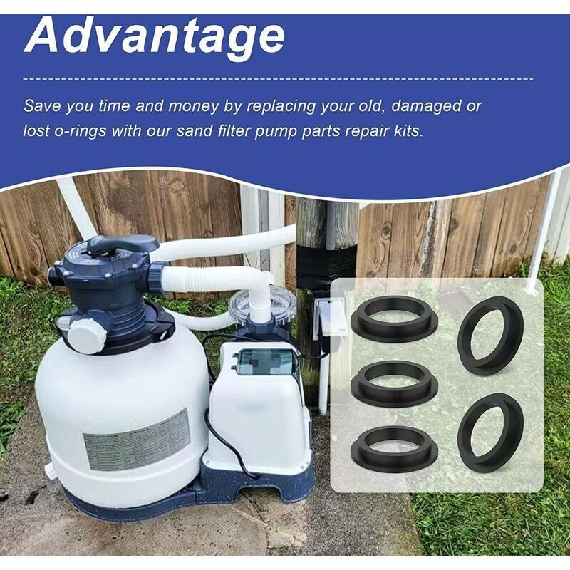 pcs 11412 Pool Filter Pump Washers L-ring Compatible with INTEX Sand Filter Pump Motor..DEBUNS โ image 5