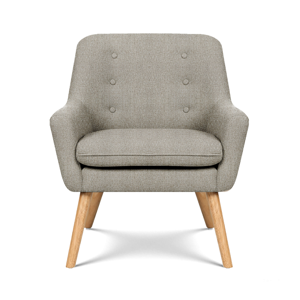 Artiss 2X Armchair Lounge Chair Accent Tub Chair Beige ANNE β image 3