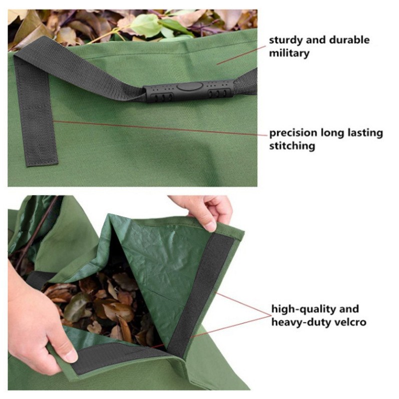 Green 2-in-1 Garden Leaf Collection Tarp & Waste Carry Bag (144x144cm) — image 2