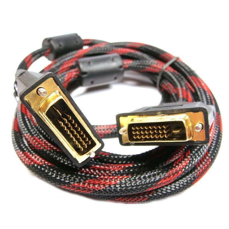 DVI Braided Cable Male DVI-D for LCD Monitor Computer PC Projector DVD Cord Lead - 5M — image 4