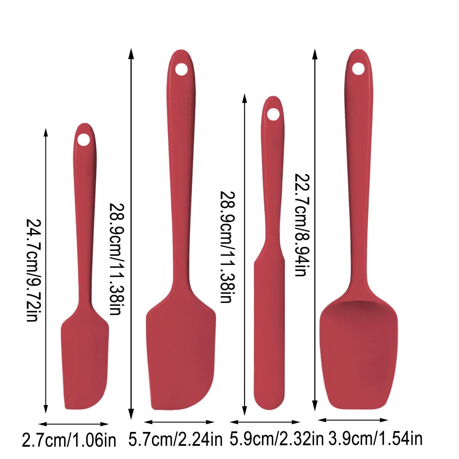 Silicone Spatula Set of 4,Heat-Resistant Up to 450°F for Baking and Cooking,Food-Grade Flexible Design with Ergonomic Handles,Prevents Scratches on — image 2