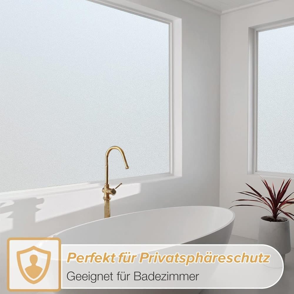 Frosted window film for privacy, self-adhesive UV protection film, transparent, for bathrooms and offices, 45cmx5m — image 2