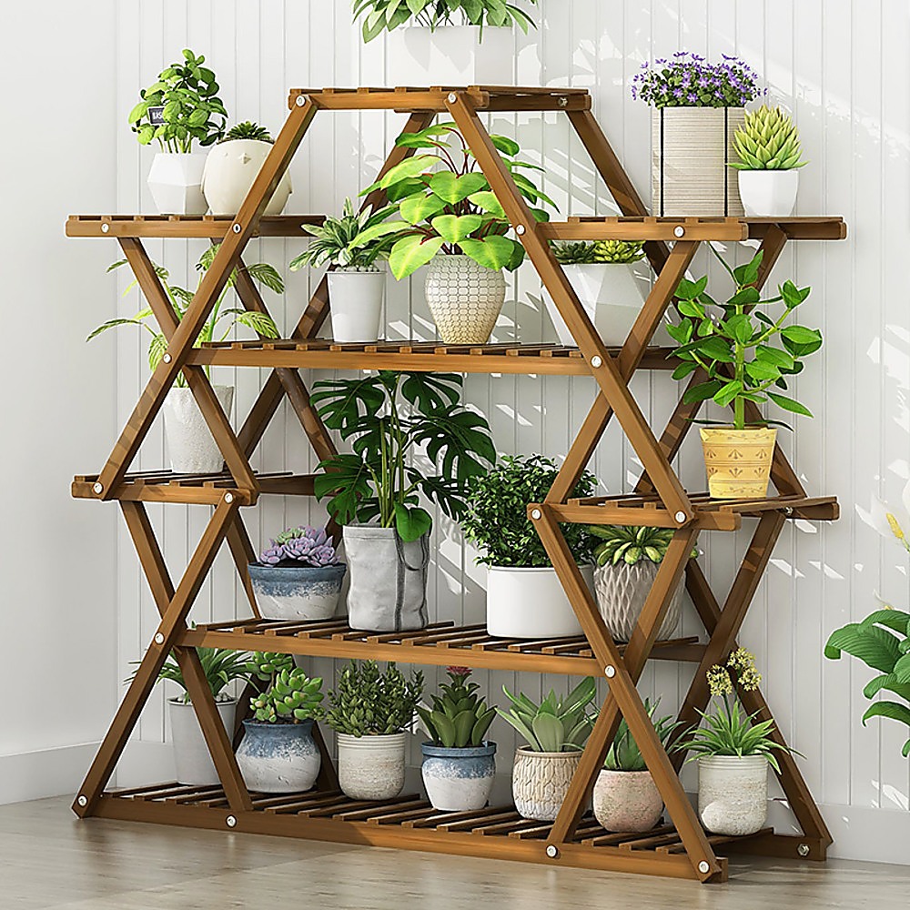 Bamboo Multilayer Flower Plant Bonsai Rack Shelf Stand Porch Lawn Patio โ image 3