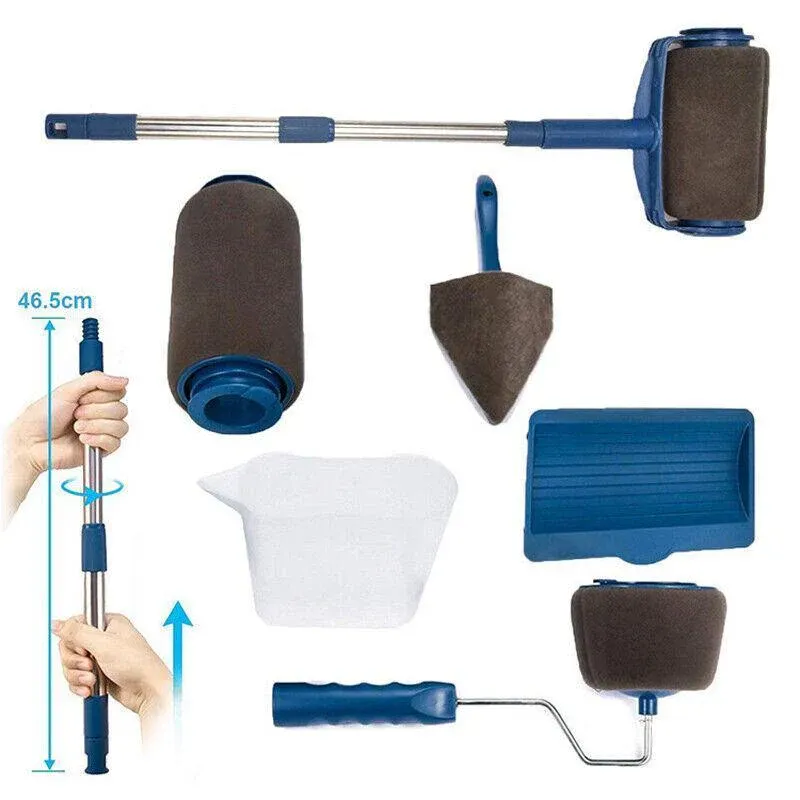 8Pcs/Set Pro Paint Roller Brush Handle Flocked Edger Wall Painting Hand Tool — image 4