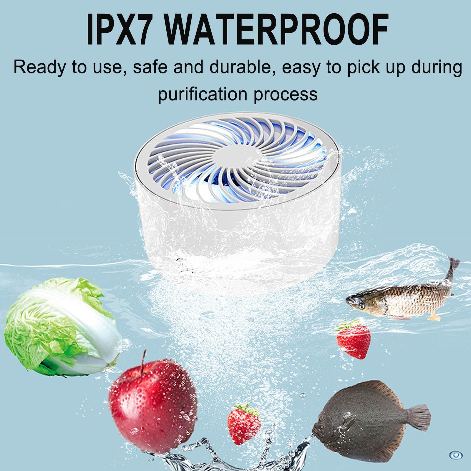 Fruit and Vegetable Washing Machine Cleaner Device in Water Produce Purifier with Wireless Charging Purification Technology White — image 4