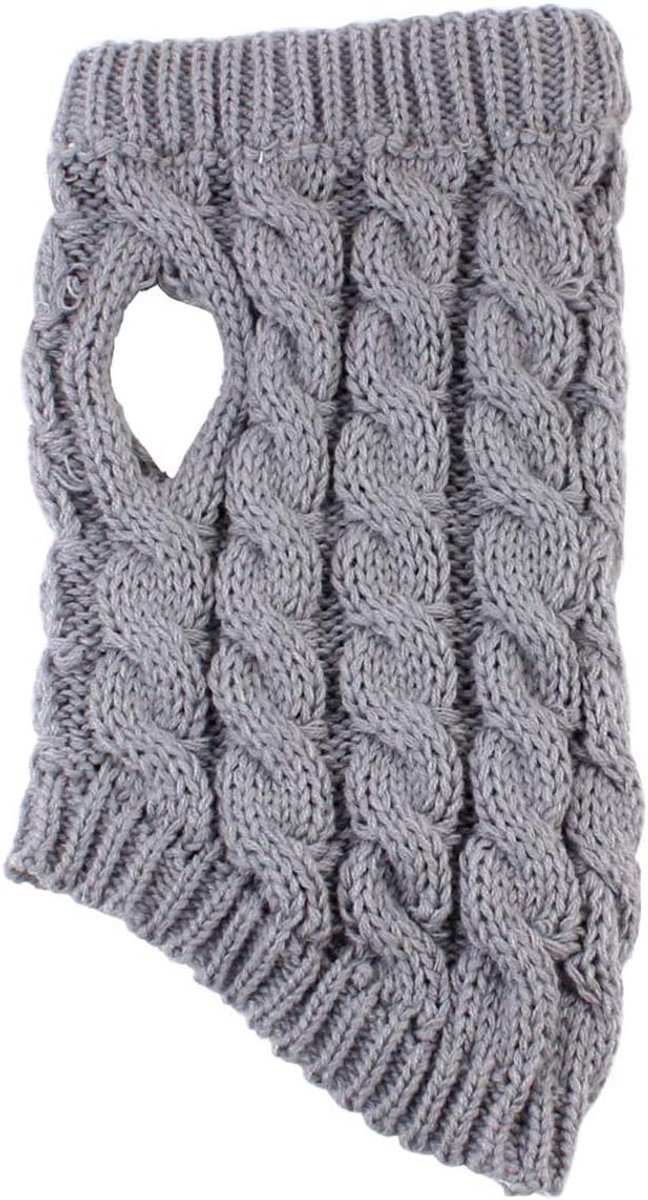 Dog Coat - Dog Vest - Warm Dog Coat - Winter Dog Sweater - Soft Knitted Wool Dog Clothes - Crochet Coat - Perfect for Small and Medium Dogs - Size M - Grijs — image 4