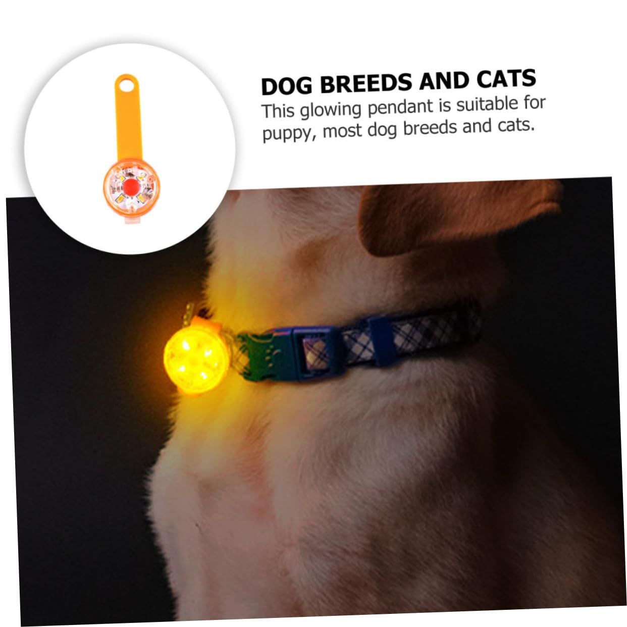 Pet Glow Pendant Neck Hanging Adorn Pet Warning Pendant Pet Walking Neck Ring Pet Positioning Pendant -lost Dog Glowing Pendant โ image 2