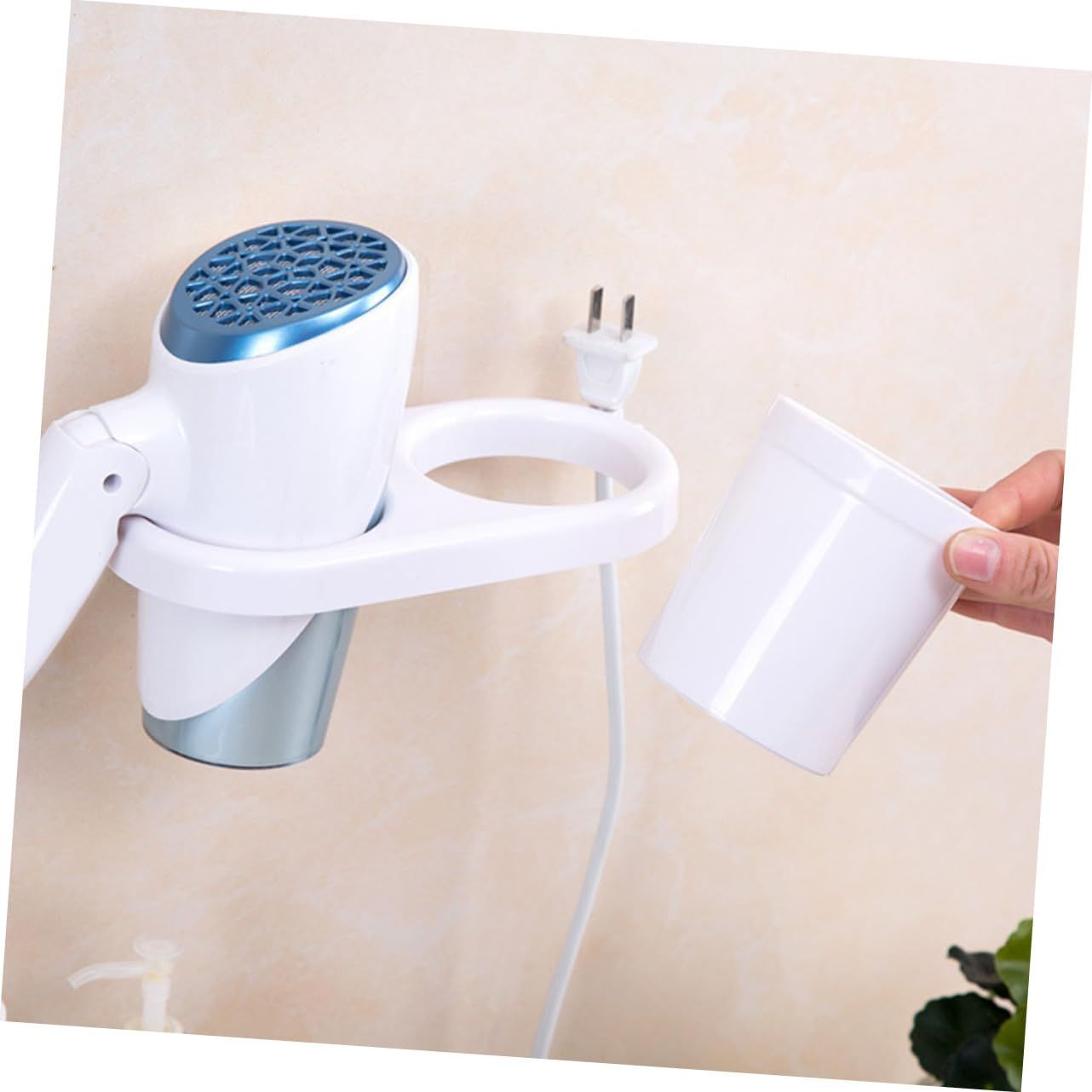 1PC shelf bracket hairdryer holder wall hanging hairdryer storage rack no trace No punching Hair Dryer holder hairdryer โ image 4