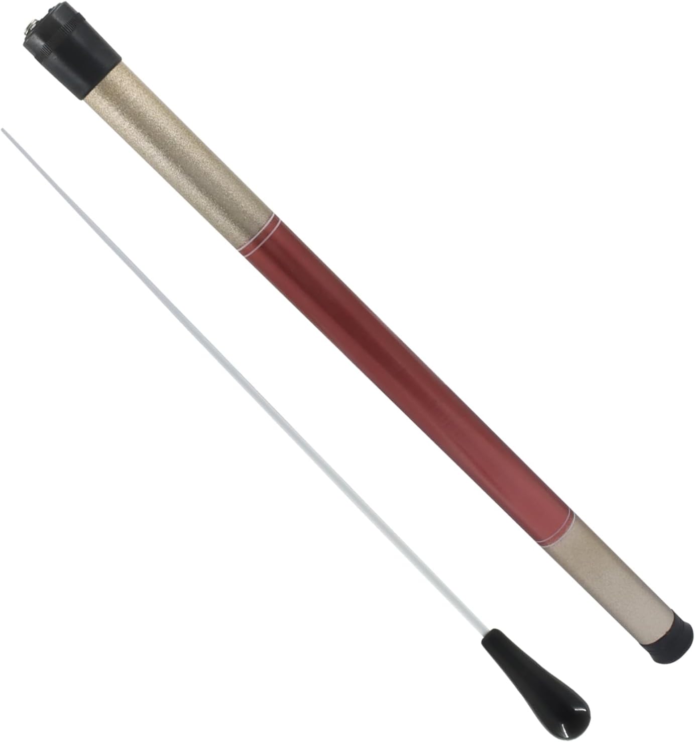 Music Conducting Baton, Imitation Agate Handle Baton Lightweight Conductor Baton with Tube Case for Concert(Black Handle, 1 Pack) — image 2