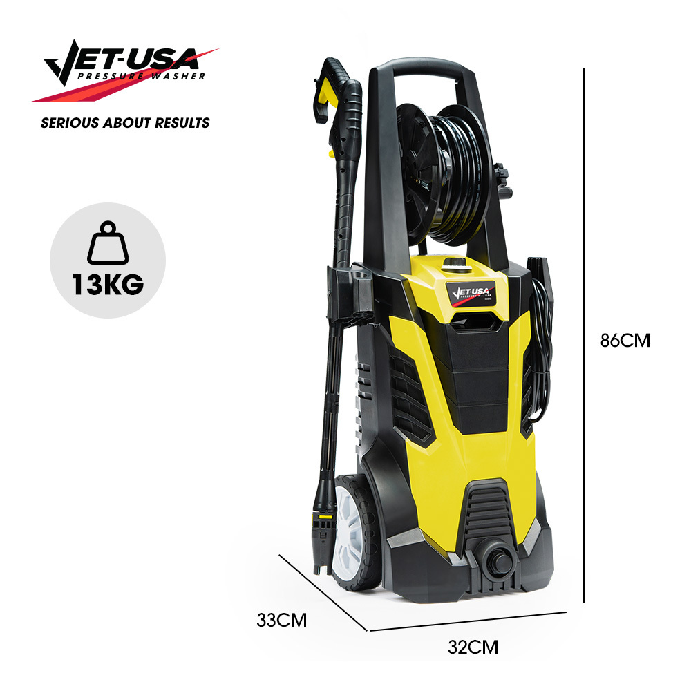 JET-USA RX540 Electric High Pressure Washer, 2800PSI 2 Nozzles, Brush Head, Deck Cleaner, Detergent Bottle, 10M Hose โ image 2