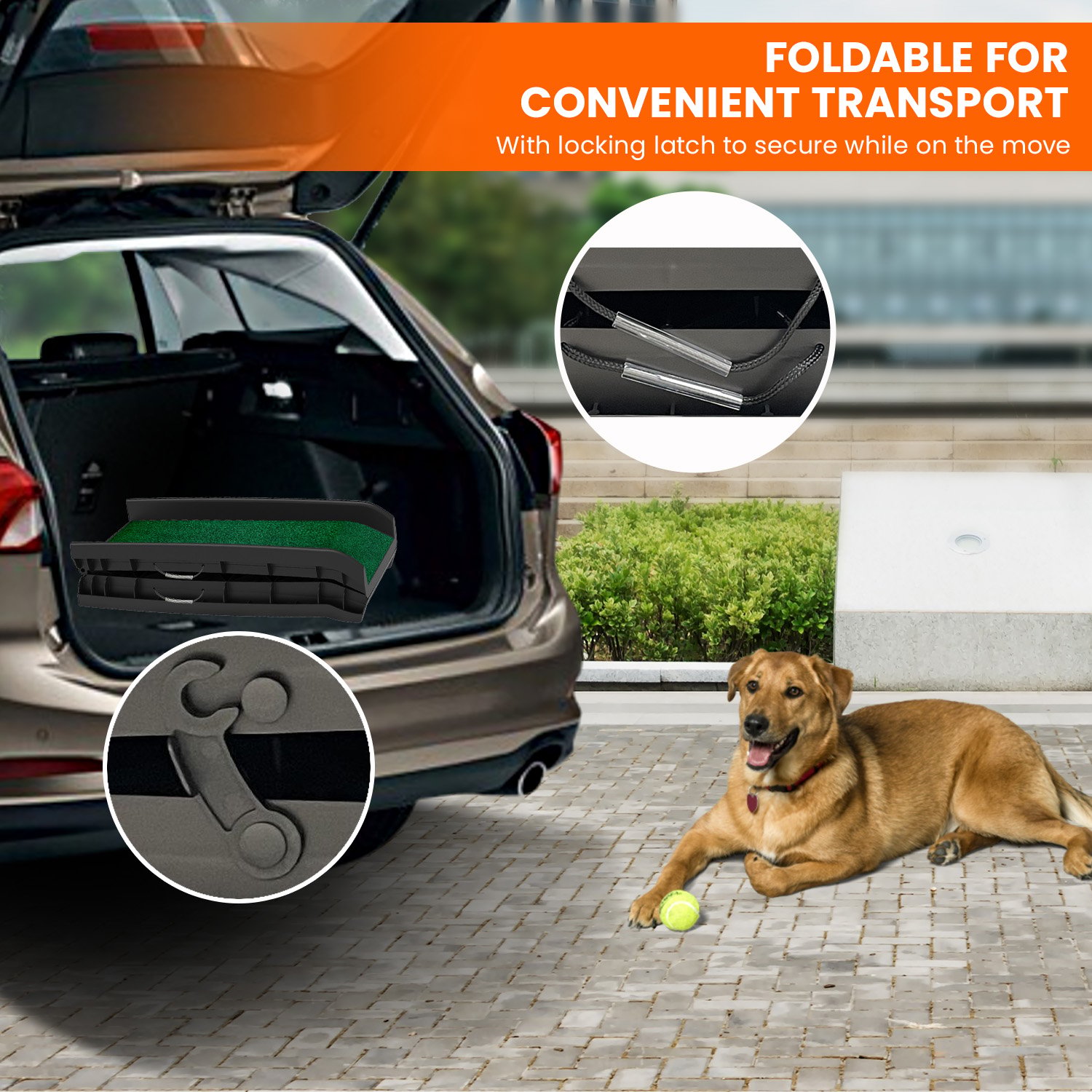Furtastic Foldable Dog Ramp with Poly-Grass Grip Surface Non-Slip UV Protection โ image 6