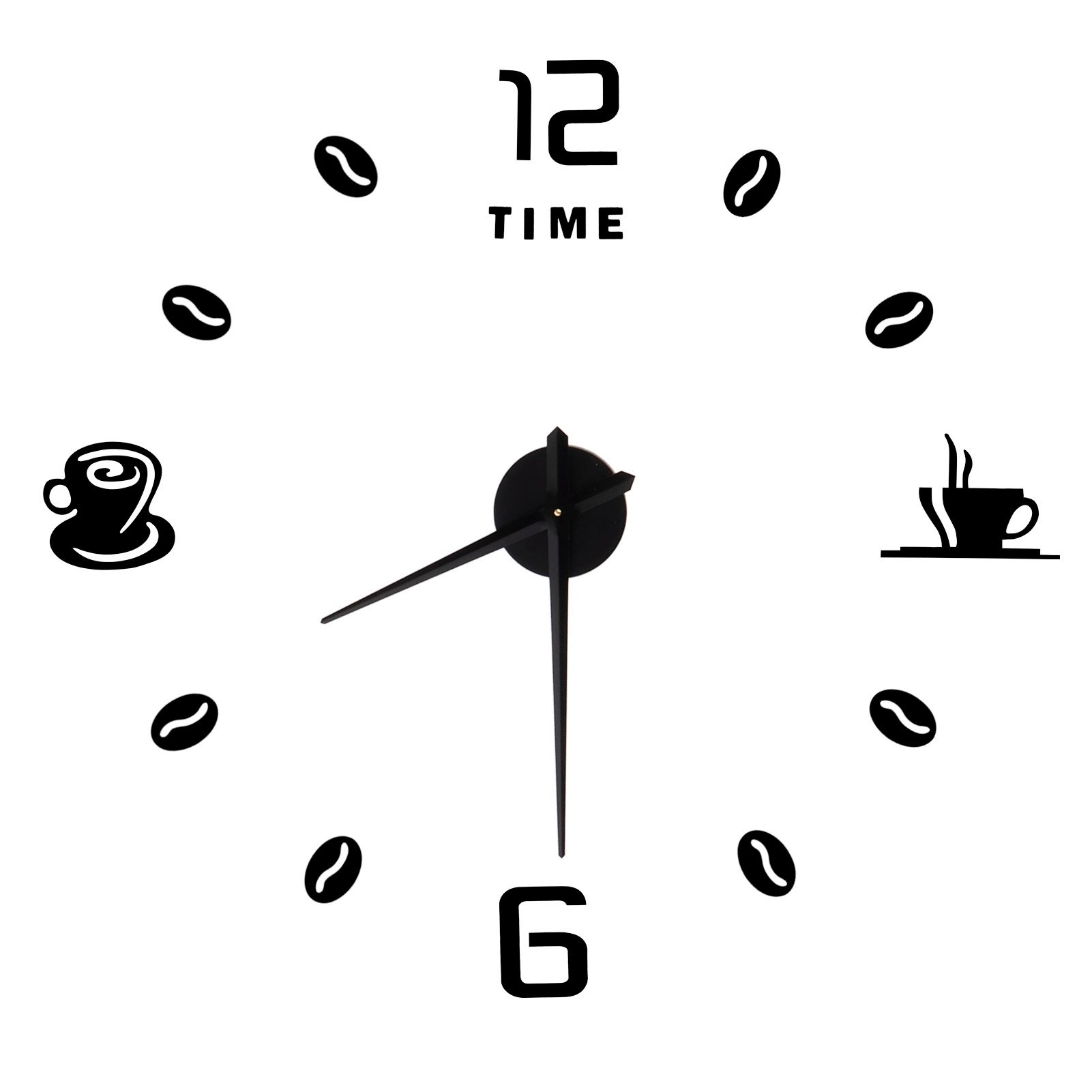 Modern Large Frameless DIY Wall Clock Mirror Surface Sticker for Home Office Room DecorBlack โ image 2