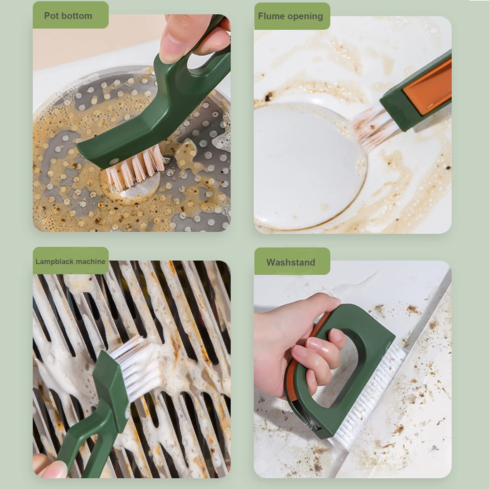 Gap Cleaning Brush Hand-held Crevice Cleaning Tools Grout Cleaner Brush Window Door Track Groove Gap Cleaning Brush Deep (Green) — image 4