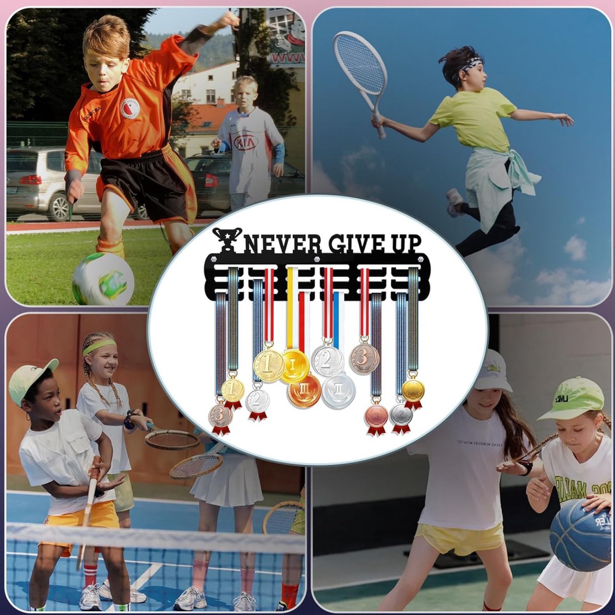 Medal Hanger - Medal Holder - Medal Rack - Medal Organizer - Medal Display - Hooks for Prizes - Hanging Hooks - Running Marathon - Football - Medals - Display — image 2