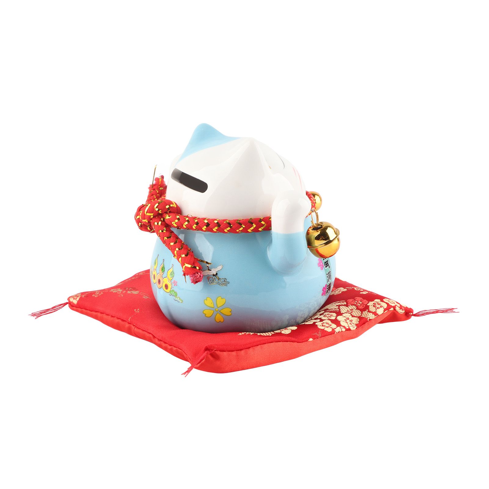 Lucky Cat Coin Bank 4.5in Exquisite Cute Bring Luck Good Wish Ceramic Fortune Cat Saving Pot Desk Decoration Blue โ image 5