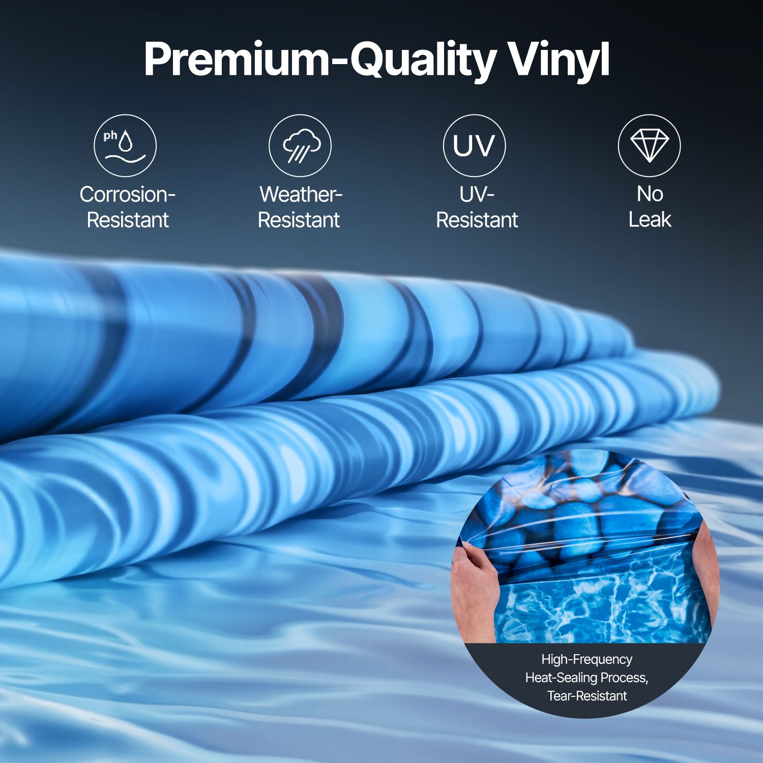 Oval Pool Liner 15x30ft Unibead Style Pool Liner 52in Wall Height โ image 5