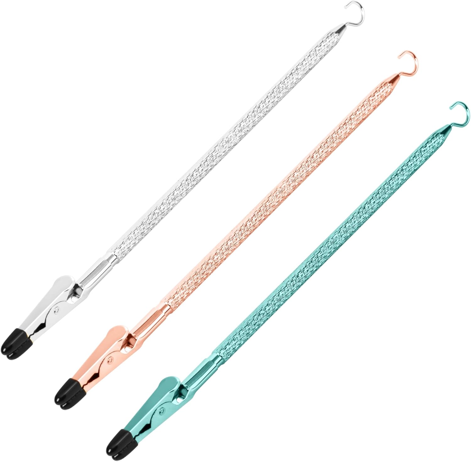 Bracelet Helper Tool with Hook - Fastener Helper Tool for Bracelet, Necklace, Jewelry, Watch - Silver, Rose, Teal, Bundle