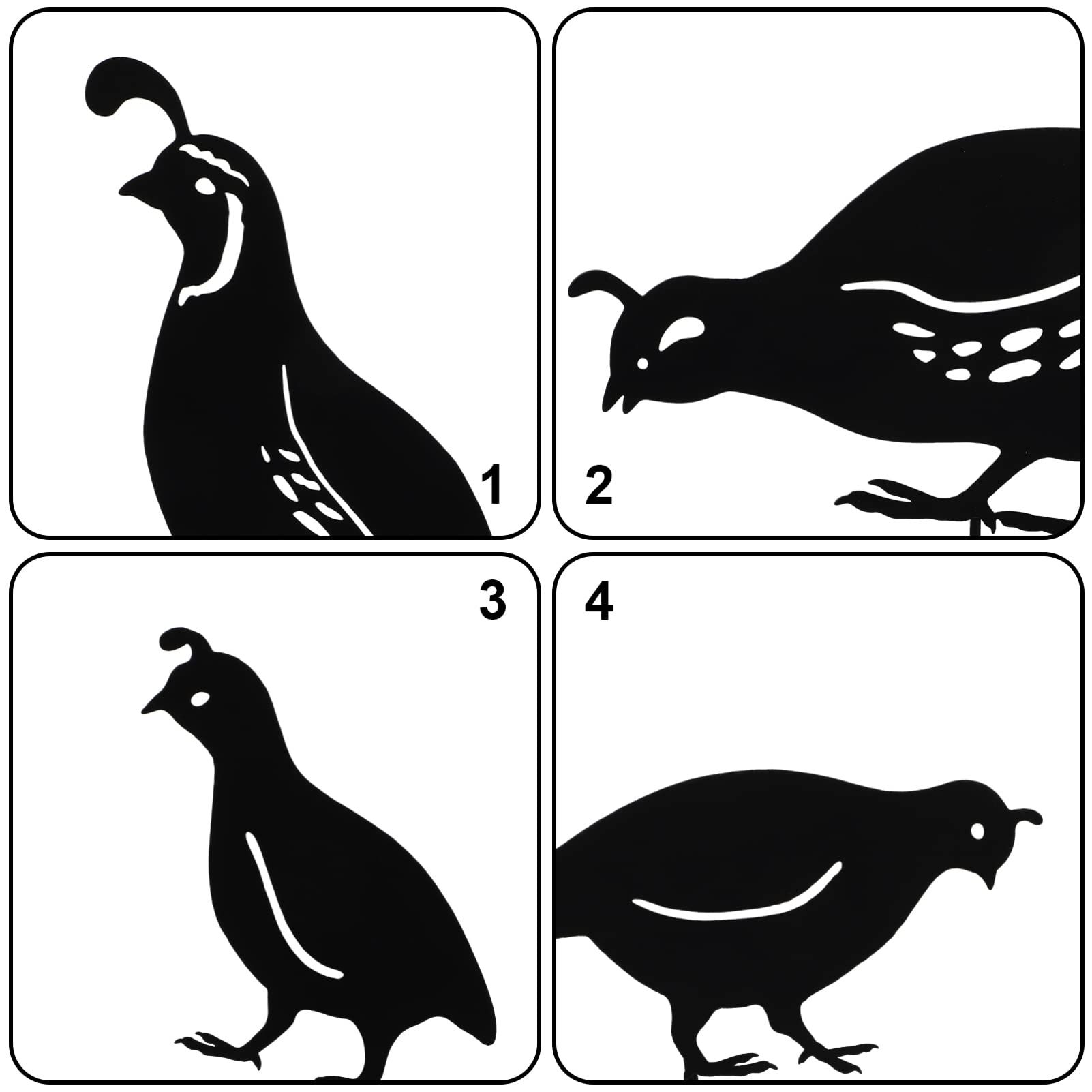 4pcs Garden Quail Stake Bird Yard Art Metal Statue Decor Animals Silhouette Outdoor Decoration Courtyard Ornaments — image 4