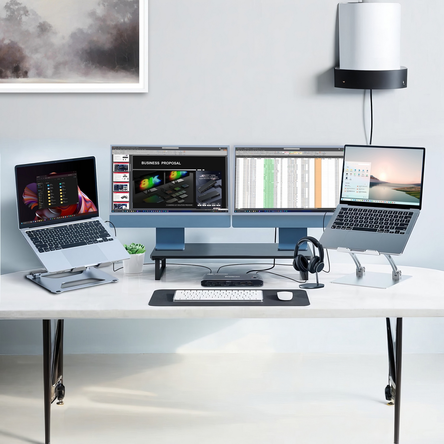 Simplecom KM590 2-Port USB-C Dual 4K HDMI Monitor KVM Switch and Docking Station with Network Sharing — image 5
