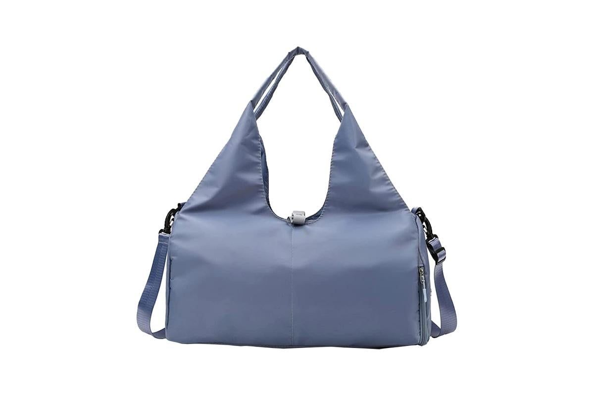 Gym Tote Bag with Shoe Compartment and Wet Dry Storage Pockets for Women Travel Duffel Bag Yoga Gym Bags with Yoga Mat Holder -Purple โ image 6