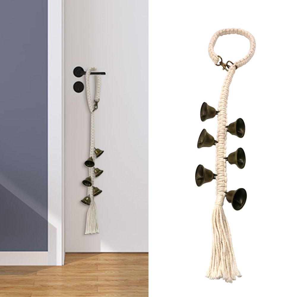 2 pack Dog Hanging Doorbells| 6 Dog Training Bells| Adjustable Durable Braided Rope Door Bell for Dogs to Ring to Go Outside — image 2