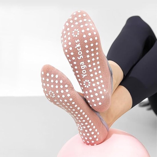 Yoga socks (2 pairs) - Non-slip socks - Women's non-slip yoga socks - Sizes 35-41 - Women's Pilates socks, non-slip - Fitness non-slip - Suitable for Pilates โ image 2