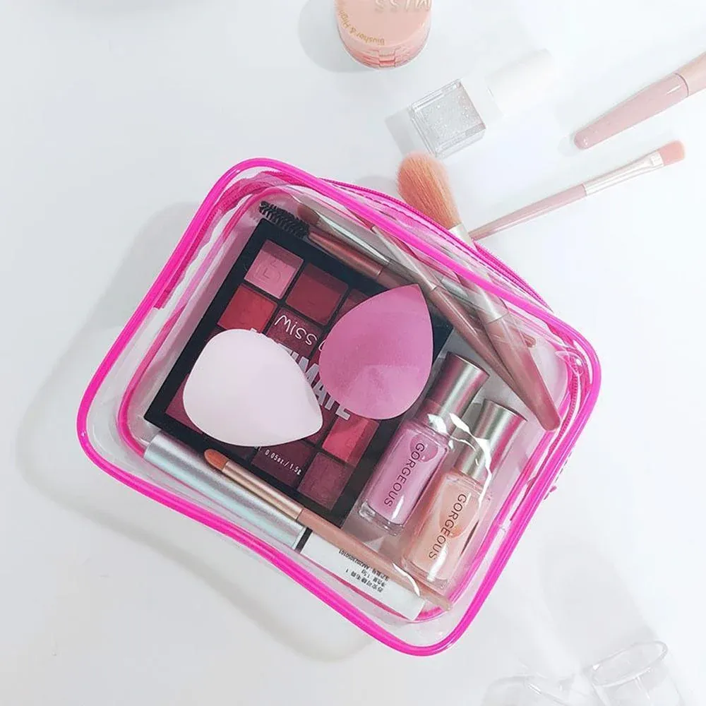 4pcs Durable PVC Cosmetic Bags Easy to Clean Multiple Sizes and Colours 9 Shades - 4pcs-Banana โ image 4