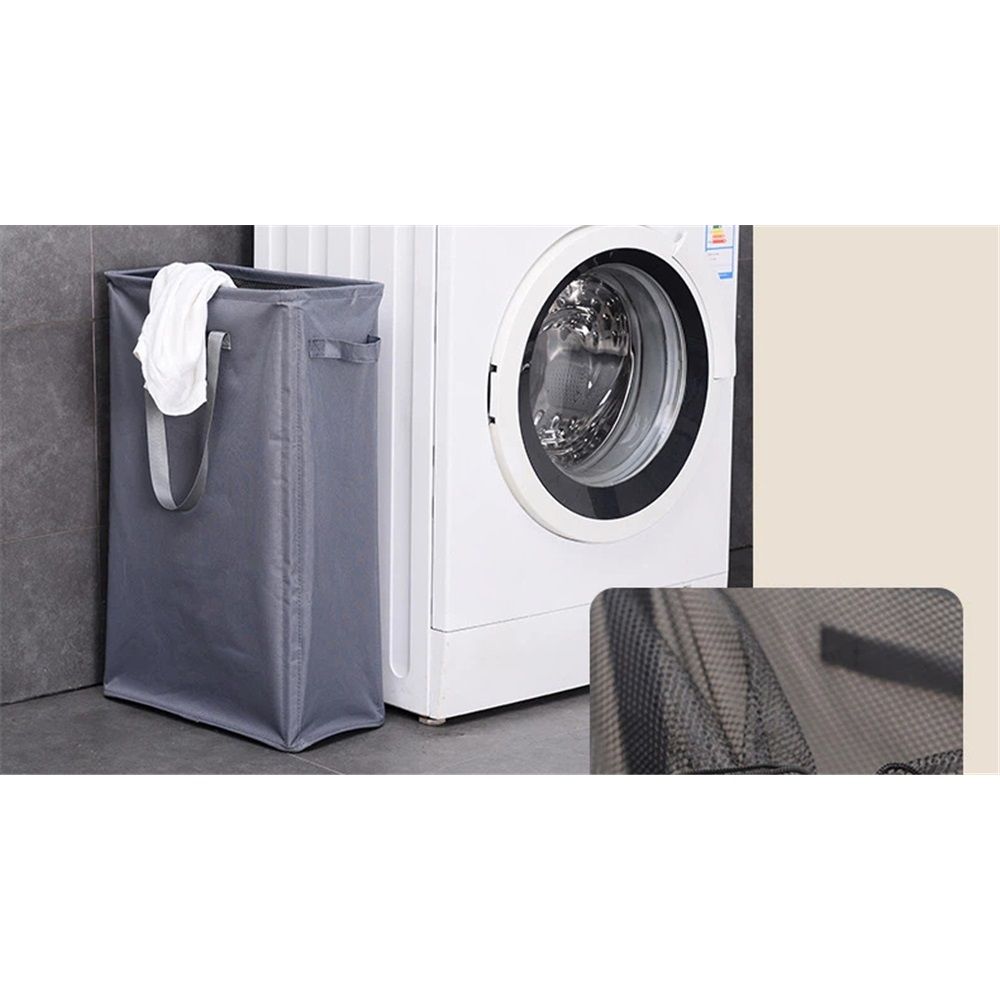 Ultra thin laundry basket, narrow laundry basket with handle, foldable, portable storage box for dirty clothes (dark gray 39*19*60) — image 2