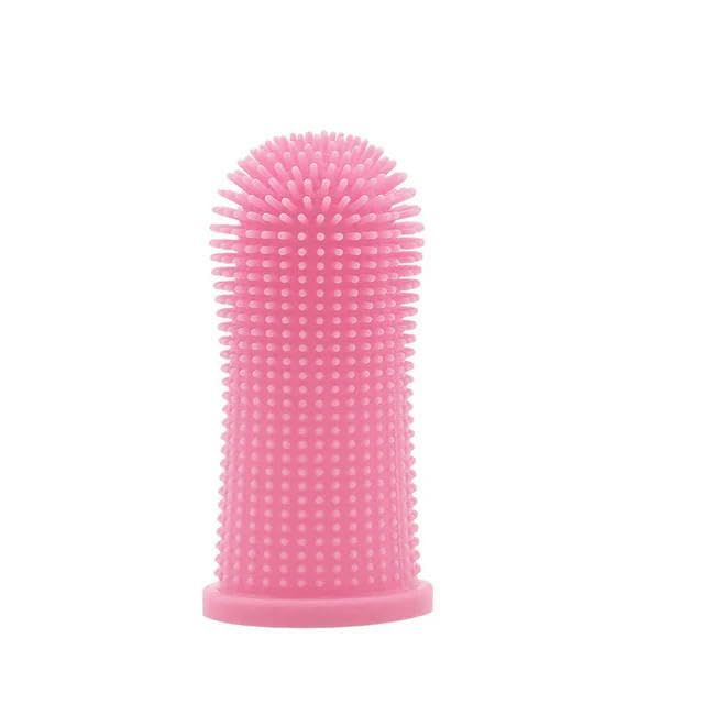 Pet Silicone Toothbrush Pet Oral Cleaning Dog Finger Toothbrush Preventing Calculus Bad Breath Care 2 pes — image 2