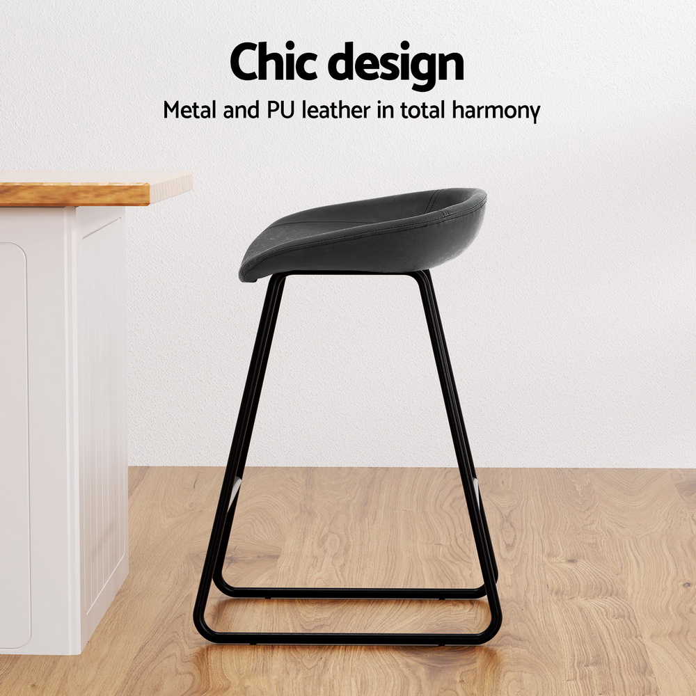 Artiss 4x Bar Stools Kitchen Dining Chairs Counter Stool PU Leather Metal โ image 4