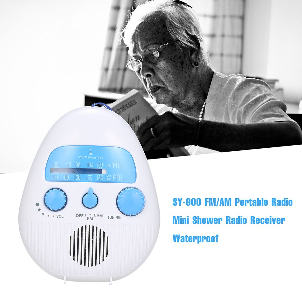 Mini Shower Radio Waterproof Bath Radio Battery Powered FM/AM Radio — image 5