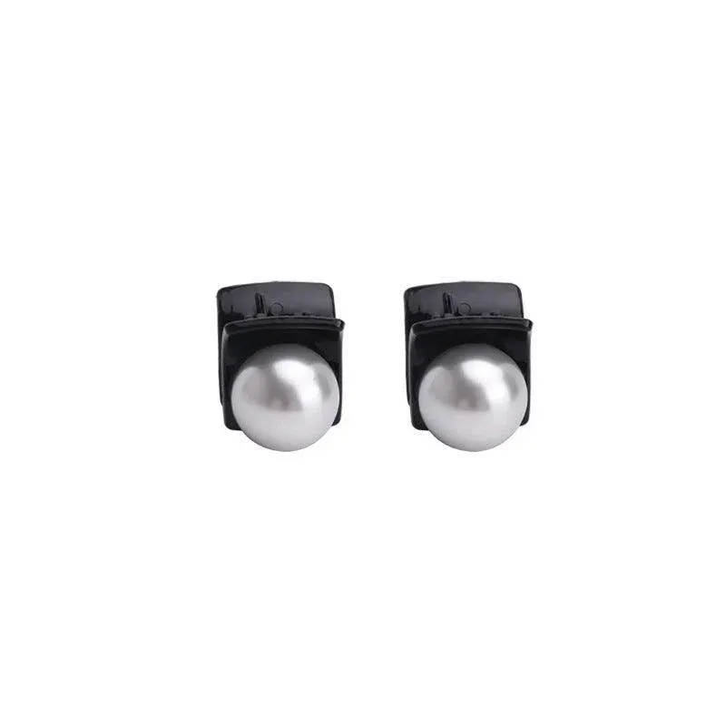 Mini Hair Claw Faux Pearl Hair Clip Hairpins For Women Girls Black Small Grab - Pearl โ image 3
