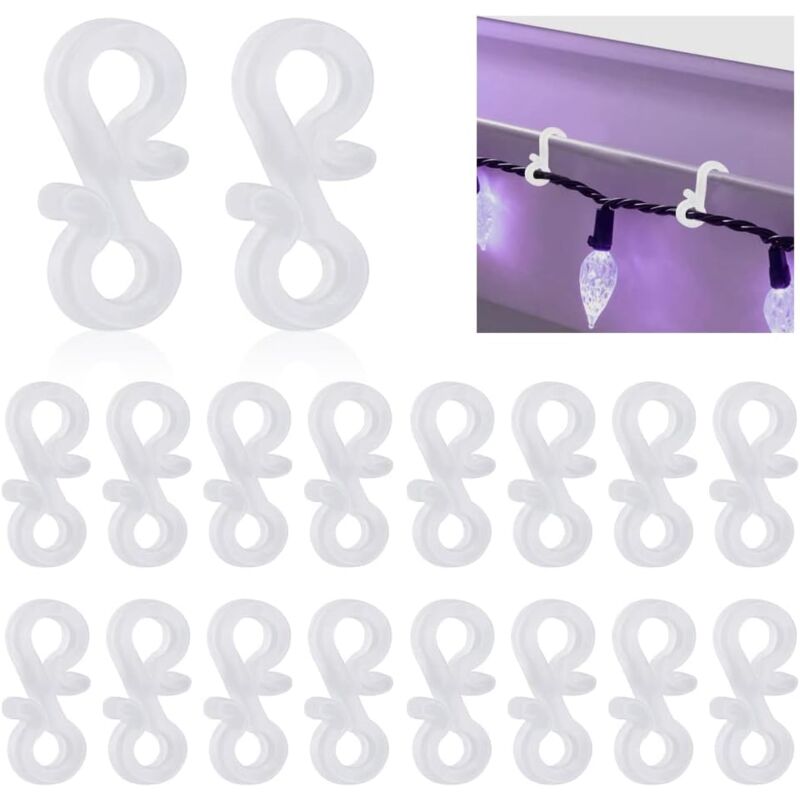 150 pcs Mini Plastic Weatherproof Gutter Hooks For Christmas
